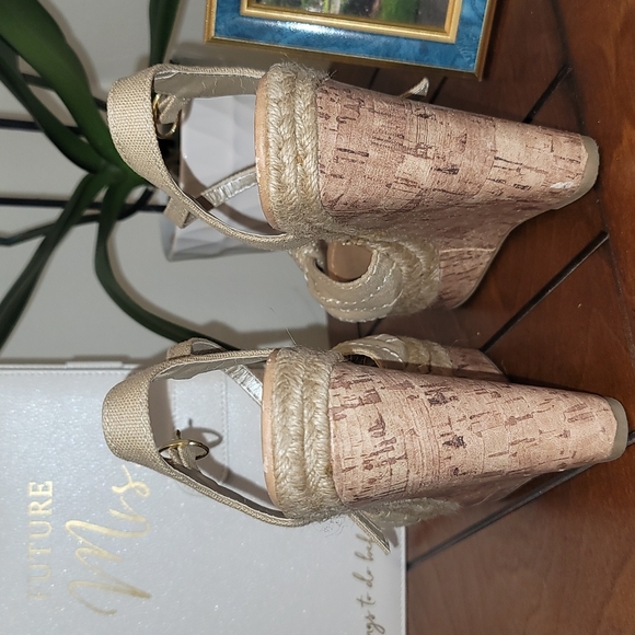 🅴 Soda 4" Espadrille Wrapped Cork Wedge Open-Toe Bow Accent Ankle Strap - Picture 12 of 14